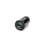 OVERMUST - Caricabatterie da Auto 36W | Ricarica Rapida PD3.0 e QC 3.0 | Compatibile con iPhone, Samsung, Huawei, iPad, MacBook | Doppia Porta USB | Ultra Compatto, Nero