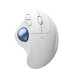 Logitech ERGO M575S mouse trackball wireless, mouse ergonomico wireless con Bluetooth e dongle crittografato, controllo comodo con il pollice, tracciamento preciso e fluido, per PC/Mac - Bianco