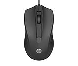 HP 100 Mouse Cablato, 1.600 DPI, destrorso, 3 pulsanti, rotella di corrimento, nero