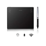 HUION HS64 Tavoletta Grafica con Penna a Pressione 8192 Senza Batteria con Pressione a Quattro Tasti Supporta il Sistema Operativo Android 6.0, Windows e MacOS