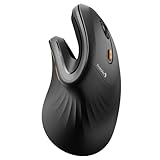 ProtoArc Mouse Ergonomico, EM11 NL Mouse Verticale Senza Fili Ottico Ricaricabile con 3 Porte Dispositivi (2*Bluetooth &USB), 3 DPI Regolabili per Computer, iPad, Mac, Windows - Nero
