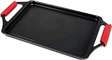 WECOOK! Ecostone Bistecchiera Induzione 43 X 25cm, Piastra per Grigliare, Alluminio Fuso, Antiaderente XTRA DUPONT Ecologico senza PFOA, 5mm Spessore, Maniglie in Silicone, Vitroceramica, Gas, Forno