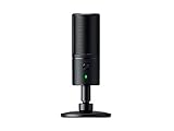 Razer Seiren X - PC Gaming Microfono a Condensatore per Streaming, Resistente Agli Urti, Porta di Monitoraggio Cuffie da 3.5 mm a Latenza Zero, Shock Mount Incorporata, Nero