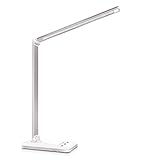 oxylops Lampada da Scrivania LED Protezione Degli Occhi, lampada Touch Control Pieghevole per cameretta,ufficio, con porta di ricarica USB, 10 livelli di luminosità 5 modalità di illuminazione