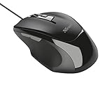 Trust Voca Mouse con Filo, Forma Confortevole, 800-2400 DPI, Cavo USB 1,6 m, Plug and Play, 6 Pulsanti, Mouse Cablato per PC, Computer, Portatile, Laptop, Macbook, Ufficio - Nero
