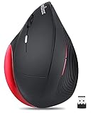 Perixx PERIMICE-718 - Mouse per Mancini, Design Ergonomico, Taglia Larga, Wireless, 5 Tasti, 800/1200/1600 DPI