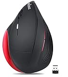 Perixx PERIMICE-718 - Mouse per Mancini, Design Ergonomico, Taglia Larga, Wireless, 5 Tasti, 800/1200/1600 DPI