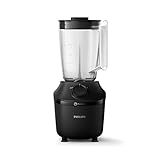 Philips Domestic Appliances Frullatore Con Base, 450 Watt, Tecnologia Problend, 1,9 Litri Serbatoio In Plastica, Incl. Bottiglia Per Bere, Nero, HR2041/41
