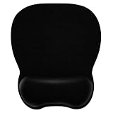 EooCoo Tappetino per Mouse con Comodo Supporto per Il Polso, Gaming Mousepad Ergonomico con Poggiapolsi in Memory Foam, 4mm Ultra Sottile, Resistente all'Usura, per Computer, Ufficio, Nero
