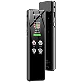 MECHEN 64GB Registratore Vocale Portatile, 1536Kbps VOR Registratore Audio, Solo Clic, Riproduzione MP3, per Lezioni Riunioni (V01)