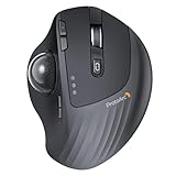 ProtoArc Mouse Bluetooth Trackball EM01 NL, Wireless Ergonomico (Bluetooth+2.4G), Controllo Pollice, Angolo Regolabile, 5 DPI Regolabile per PC/Mac/Pad/Windows