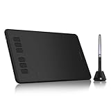 HUION Inspiroy H640P - Tablet grafico, pennino senza batteria, 6 tasti personalizzabili, tablet da disegno professionale, ideale per giocare a OSU, lavoro a casa e apprendimento a distanza