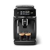 Philips 2200 Series Macchina da Caffè Automatica - Montalatte Classico, Display Touch Intuitivo, Nero Opaco (EP2220/10)