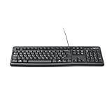 Logitech K120 Tastiera con Cavo per Windows, USB Plug-and-Play, Dimensioni Standard, Resistente agli Schizzi, Barra Spaziatrice Curva, Compatibile con PC, Laptop, Layout Italiano QWERTY - Nero