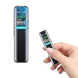 Registratore Vocale, Memoria da 64 GB, Ricaricabile Tramite USB, con Controllo Vocale, con Lettore MP3 per Registratore Audio del Corso, Conferenza e Intervista, Mini Registratore Vocale Spia