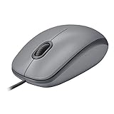 Logitech M110 Mouse USB Cablato, Pulsanti Silenziosi, Design Comodo Full-Size, Mouse ‎Ambidestro per PC/Mac/Laptop, Grigio