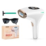 NALONE Epilatore Luce Pulsata, Luce pulsata professionale IPL, Luce Pulsata 999,900,Epilatore a luce pulsata IPL per Donne, Uomo, Gambe, Corpo, lunghezza d'onda fino a 1200 NM, due modalità (Bianco)