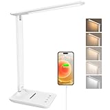lampada da scrivania,lampada da lettura,dimmerabile lampada da tavolocon porta USB, 3 modalità di illuminazione, lampada da comodino pieghevole per lettura,unghie,lavoro,studiare,ufficio,dormitorio