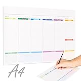 VINRETAL Planner Settimanale Scrivania A4 Planning Settimanale Da Tavolo Senza Date 29x21cm Per Organizzare Appuntamenti - 52 Fogli