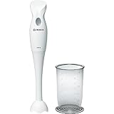 Bosch MSM6B150 Frullatore a immersione, 300W, Impugnatura ergonomica, Facile da usare e pulire, Lama acciaio inox, Piede frullatore anti schizzo, Bicchiere graduto incluso, Grigio