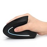 Mouse Verticale Wireless USB ergonomico Ricaricabili Mouse, 2.4G scroll Endurance mouse ad alta precisione mouse ottico per PC/laptop/Mac, Palm rest Thumb pulsanti DPI regolabile,5 buttons-Nero