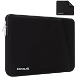 RAINYEAR 17 pollice Laptop Custodia per il trasporto compatibile con la maggior parte 17-17, 3 Pollice Chromebook Notebook Ultrabook, borsa protettiva antiurto con tasca frontale, Nero