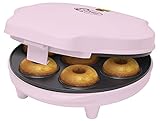 Bestron macchina per ciambelle elettrica, Donut Maker per 7 ciambelle piccole, incl. antiaderente & indicatoro luminso, 700 watt, colore: Rosa