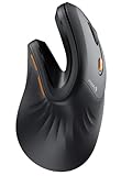 ProtoArc Mouse Ergonomico, EM11 NL Mouse Verticale Senza Fili Ottico Ricaricabile con 3 Porte Dispositivi (2*Bluetooth &USB), 3 DPI Regolabili per Computer, iPad, Mac, Windows - Nero