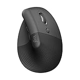 Logitech Lift Mouse Ergonomico Verticale, Senza Fili, Ricevitore Bluetooth o Logi Bolt USB, Clic Silenziosi, 4 Tasti, Compatibile con Windows / macOS / iPadOS, Laptop, PC - Grafite