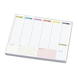 LEViM4 - Planner Settimanale 2025 da scrivania A4 ed A3 - Planning da Tavolo Perpetuo da 52 Fogli, Incollato in Testa, imballo plastificato, Cartoncino di Supporto, Date Personalizzabili, agenda mini