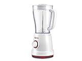 Girmi FR46 Frullatore Elettrico, 1.5 Litri, 2 velocità con Pulse, 4 lame Inox, Tappo dosatore, Dispositivo di sicurezza, Bianco/Rosso