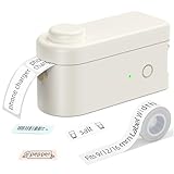 Makeid L1 Mini Etichettatrice, Stampante di Etichette Bluetooth per iOS & Android, Etichettatrice Ricaricabile Portatile con 1 Rotolo di Etichette Adesive, Ideale per Casa, Ufficio e Scuola