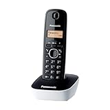 Panasonic KX-TG1611JTW Telefono Cordless Digitale, Unità Base e Ricevitore Singolo, ID Chiamante, Batteria Lunga Durata, Display LCD, Rubrica, Memoria di Riselezione, Sveglia, Bianco