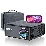 Videoproiettore WiFi Bluetooth, 18000 Lumen Proiettore Full HD 1080P Supporta 4K, WiMiUS Proiettori con 4D Correzione Trapezoidale, Zoom 50% per Home Cinema PPT, iOS/Android Smartphone(Borsa Inclusa)