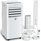 Condizionamento Portatile 9000 BTU con Deumidificatore 4 in 1, Ventilatore di Raffreddamento a 2 Velocità, Display Digitale e Telecomando, Kit Finestra, Timer 24 Ore Per Stanze Fino a 25 m²/78m³