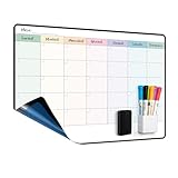 MCCORL 42×28cm Lavagna Bianca Pianificazione la Mensile Famiglia da muro, Adesiva Lavagna Cancellabile Calendario Settimanale, Memo da Parete, Agenda Famiglia, Pianificare I Pasti - in Italiano