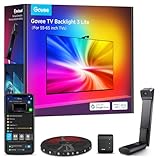 Govee LED TV Retroilluminazione 3 Lite con Correzione Fish-Eye Funzione, Aplicable a TV da 55-65 pollici, Luci LED TV WiFi RGBICW da 3,6 M con Fotocamera, 4 Colori in 1 Lampada, Controllo Vocale e APP