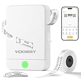 VCKHRRY Mini Etichettatrice Bluetooth Stampante Termica Etichette Adesive Portatile Sticker Maker Ricaricabile Compatibile con i sistemi iOS & Android, Ideale per Casa, Ufficio e Scuola