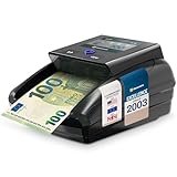 Detectalia D7T+, Verificatore banconote false con 7 Controlli di Contraffazione, Dotato di Allarme, Display TFT, Certificato BCE