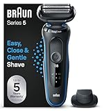 Braun Series 5 Regolabarba Uomo, Rasoio Elettrico Barba, Rifinitore Di Precisione EasyClick, EasyClean, Wet&Dry, Ricaricabile, Rasoio A Lamina Senza Fili, Idea Regalo 51-B1200s Blu