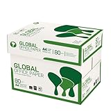 GLOBAL OFFICE PAPER carta A4 per stampante - 80gr - confezione da 5 risme da 500 fogli l'una -Tot 2.500 fogli - Cartiera Navigator - Ideale per tutte le stampanti e fotocopiatrici - Bianco