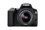 Canon EOS 250D (24,1 Megapixel, display orientabile da 7,7 cm (3 pollici), sensore APS-C, 4K, Full HD, DIGIC 8, WLAN, Bluetooth), Nero, con obiettivo EF-S 18-55 mm f/3.5-5.6 III, nero