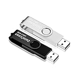 2 Pezzi Pendrive 64GB DataOcean Chiavetta USB 2.0 girevole per archiviazione dati pen drive(64GB Nero, Argento)