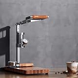 Macchina da caffè a Leva a Pressione Variabile, Macchina da caffè Portatile a Pressione Manuale con Manometro, Base in Legno, Pressione da 1 Bar a 16 Bar E capacità della cavità di 100 Ml