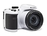KODAK Pixpro Astro Zoom AZ405 - Fotocamera Digitale Bridge, Zoom 40X, Obiettivo Grandangolare 24 mm, 20 Megapixel, LCD 3, Video Full HD 1080p, OIS, Batterie AA - Bianco