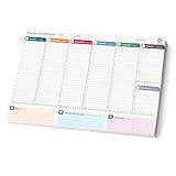 Salgadi Planner Settimanale 2025 da Scrivania A4 - Planning da Tavolo Perpetuo con Design Antiorecchie, Incellofanato, 50 Fogli, Cartoncino di Supporto, Data Personalizzabile