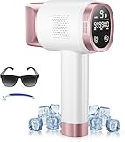 21J Epilatore Luce Pulsata 3 in 1 HR/SC/RA,Depilazione con Raffreddamento a Ghiaccio,9 Livelli di Energia,Touch Screen LCD,999,900 Flashes,Epilatore Laser per Donna,Uomo,Viso,Bikini,Corpo, oro rosa