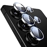 ESR Protezione per l'obiettivo della fotocamera per Samsung Galaxy S25 Ultra, Protezioni individuali in vetro temperato ultra-sottile resistente ai graffi con bordi in alluminio, 1 Set, Nero