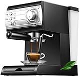 Macchina da Caffè Espresso con Capacità Di 15 Tazze Potente Macchina da Caffè a Pressione per Caffè a Pressione con Bacinella per Latte per Cappuccino Latte e Moka 850W Nero Interessante, HUANGHAIQI