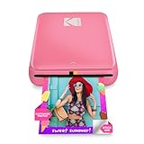 KODAK Step Stampante fotografica istantanea per smartphone - Mini portatile wireless a colori - Foto adesive Zink 2x3” - Bluetooth compatibile con iOS e Android - App di editing divertente - Rosa